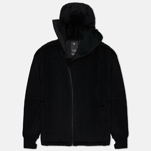  куртка Maharishi polartec high loft zip hooded, силуэт прямой, размер xl, черный