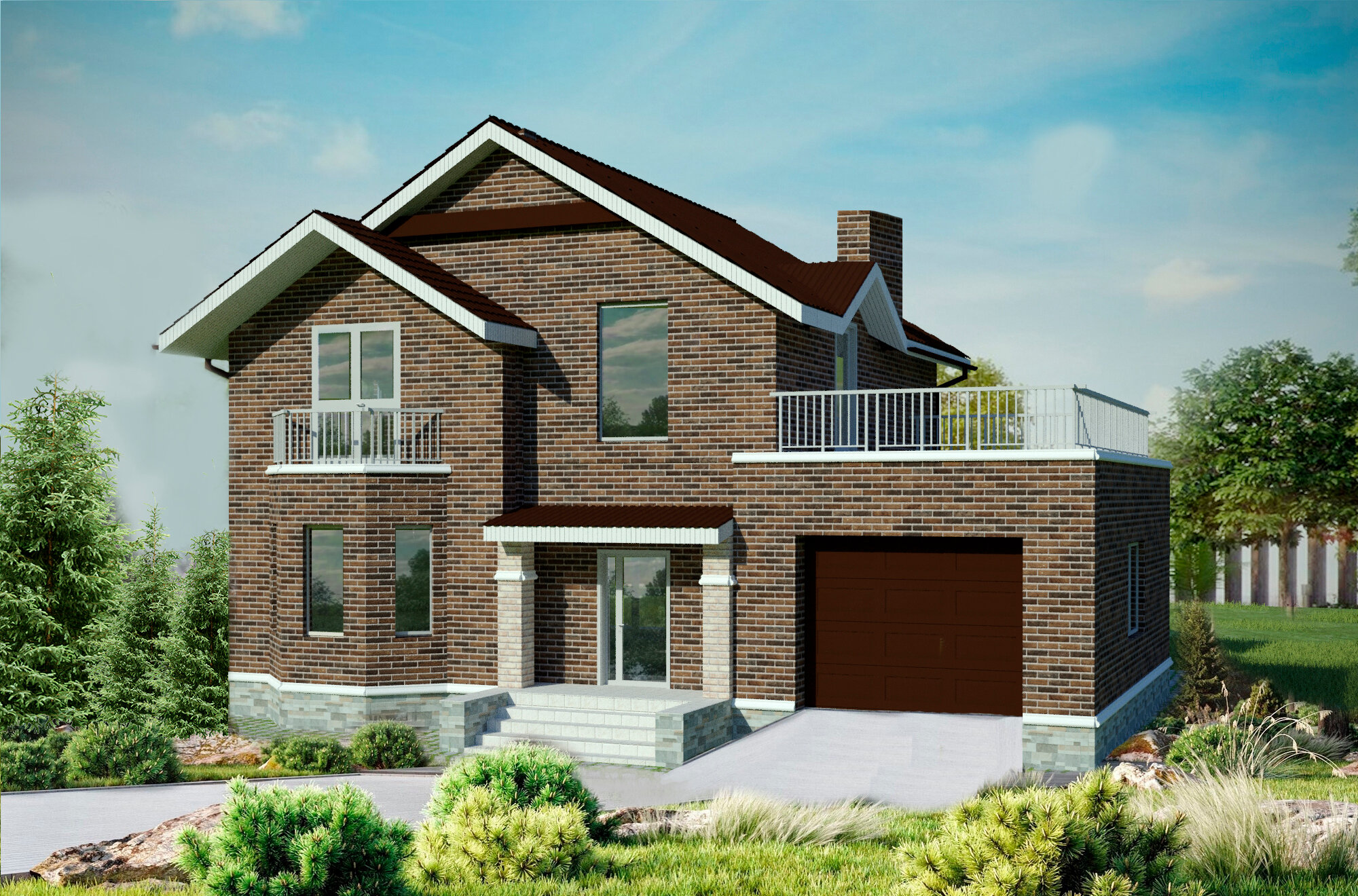 фото Проект жилого дома STROY-RZN 15-0046 (182,74 м2, 13,9*10,834 м, газобетонный блок 400 мм, облицовочный кирпич)