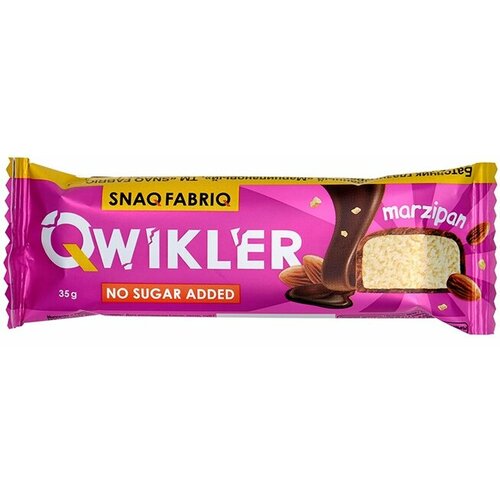 Батончик Qwikler Marzipan глазированный (без сахара), Snaq Fabriq