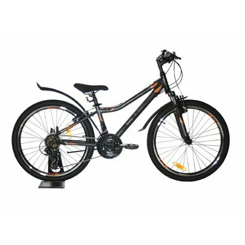 фото Велосипед подростковый stels navigator 24" 410 v 21 sp v010 рама 12" антрацитово-черный в собранном виде