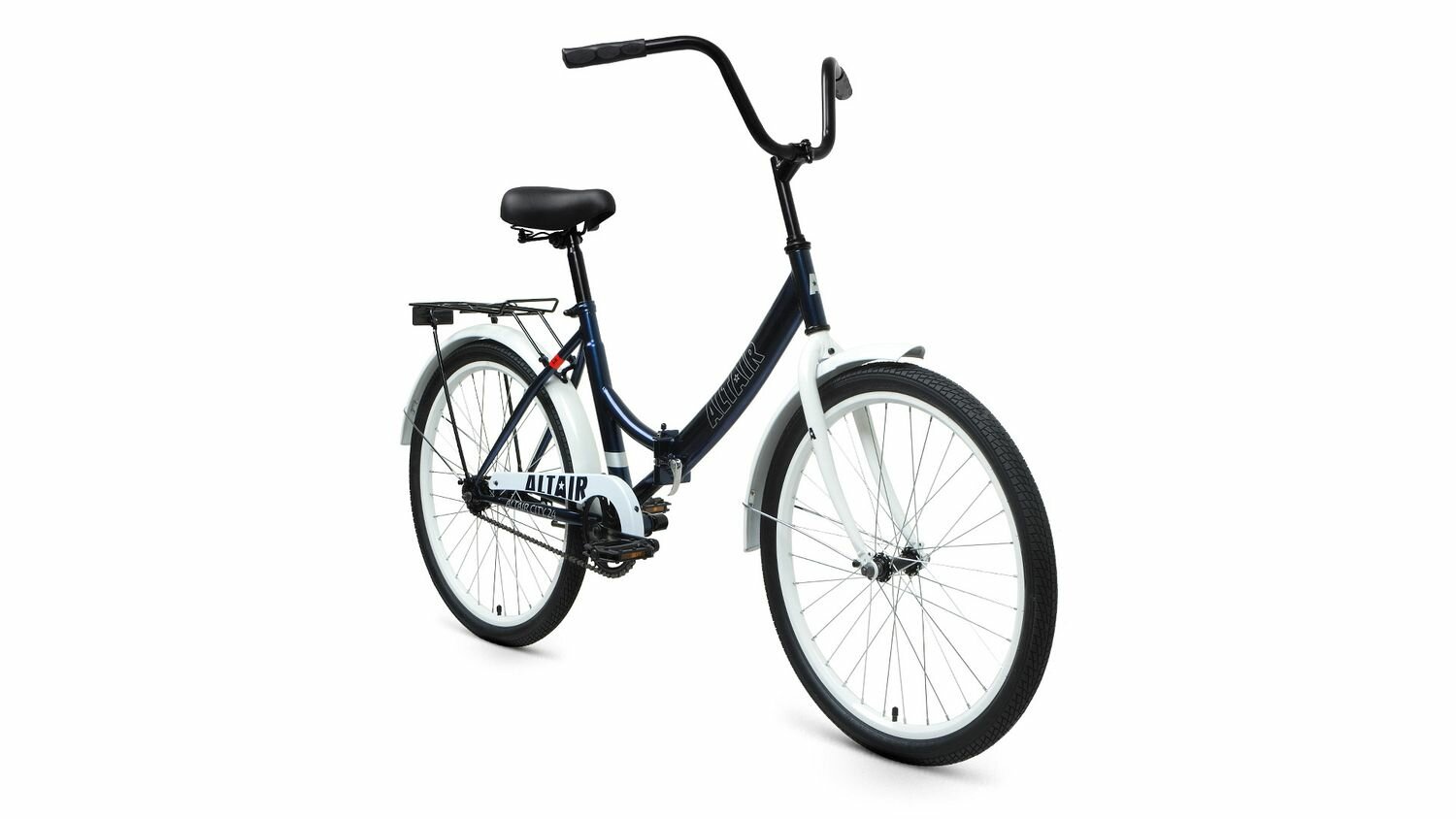 Велосипед ALTAIR CITY 24 (2022) (Велосипед ALTAIR CITY 24 (24" 1 ск. рост. 16" скл.) 2022, темно-синий/серый, RBK22AL24009)