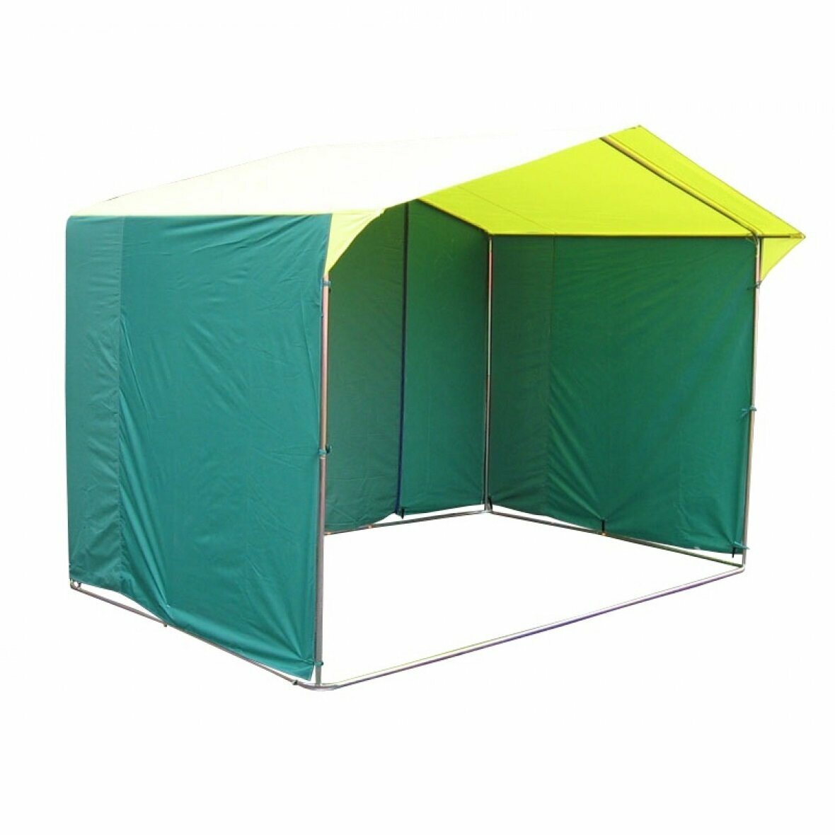 Палатка Митек "Домик" 2.5 х 2,0 (каркас из трубы Ø 25 мм) желто-зеленый