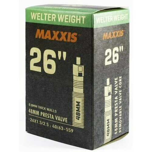 Велокамера Maxxis Welter Weight 26X1.5/2.5 (40/63-559) 0.8 Presta 48 мм велокамера maxxis welter weight 26x1 5 2 5 40 63 559 0 8 presta 48 мм