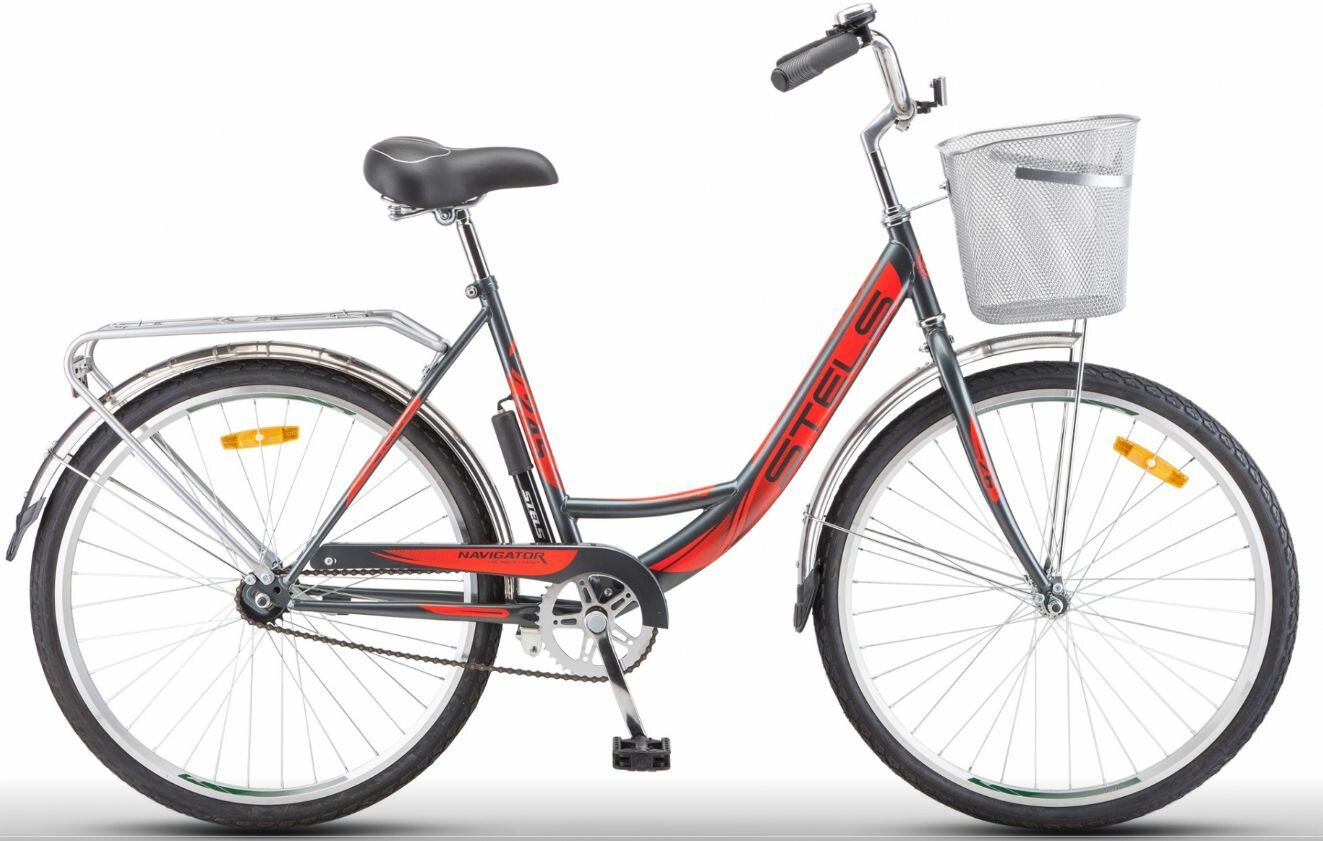 фото Велосипед Stels Navigator 205 C 26" Z010 LU101264 LU094940 19" Красный 2023 + корзина