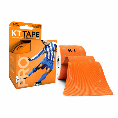 Кинезиотейп KT Tape PRO, Синтетическая основа, 20 полосок 25 х 5 см, цвет Blaze Orange
