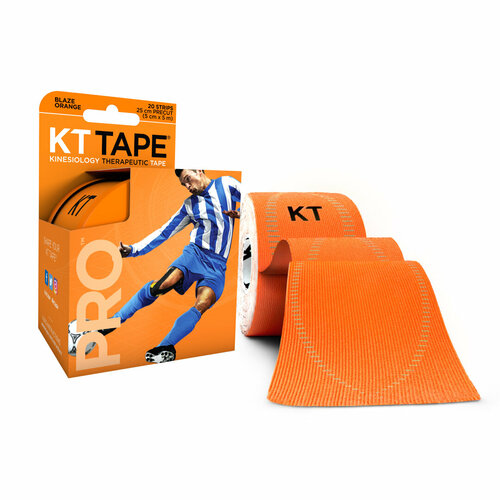 фото Кинезиотейп kt tape pro, синтетическая основа, 20 полосок 25 х 5 см, цвет blaze orange