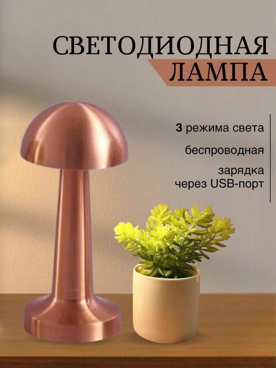 фото Лампа настольная светодиодная беспроводная светильник usb