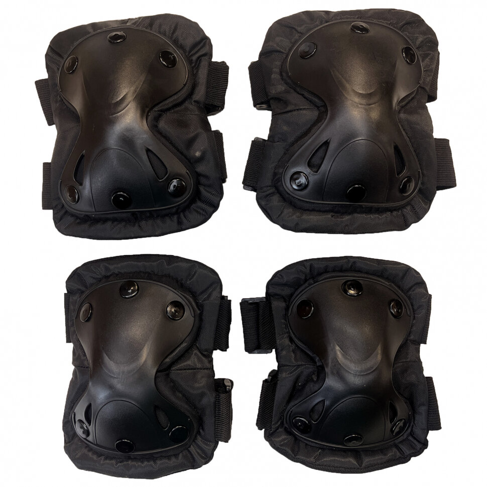 Наколенники и налокотники тактические (черные)