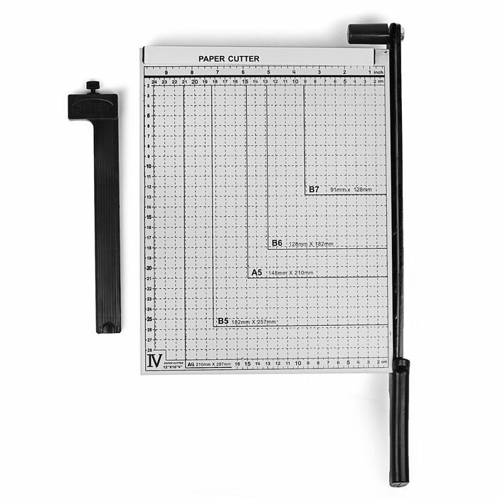Сабельный резак для бумаги A4 до 10 листов металлическая основа длина реза 320 мм