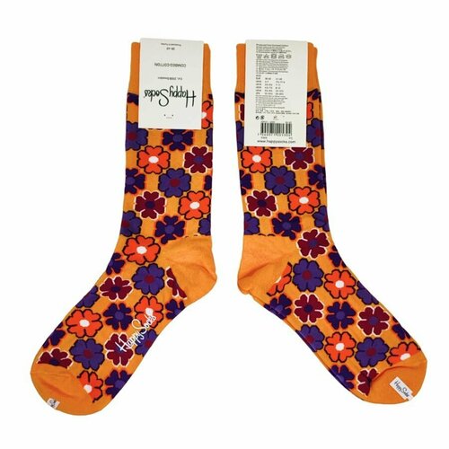 Носки Happy Socks, размер 36-40, желтый, оранжевый носки happy socks размер 36 40 черный желтый голубой оранжевый розовый мультиколор