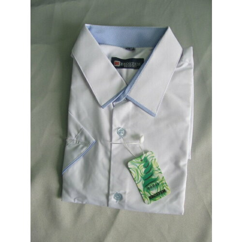 фото Школьная рубашка brostem, размер 35, белый, голубой