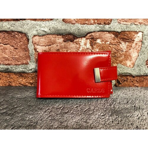 Визитница  3mKwmdgq, глянцевая, гладкая, лаковая, красный