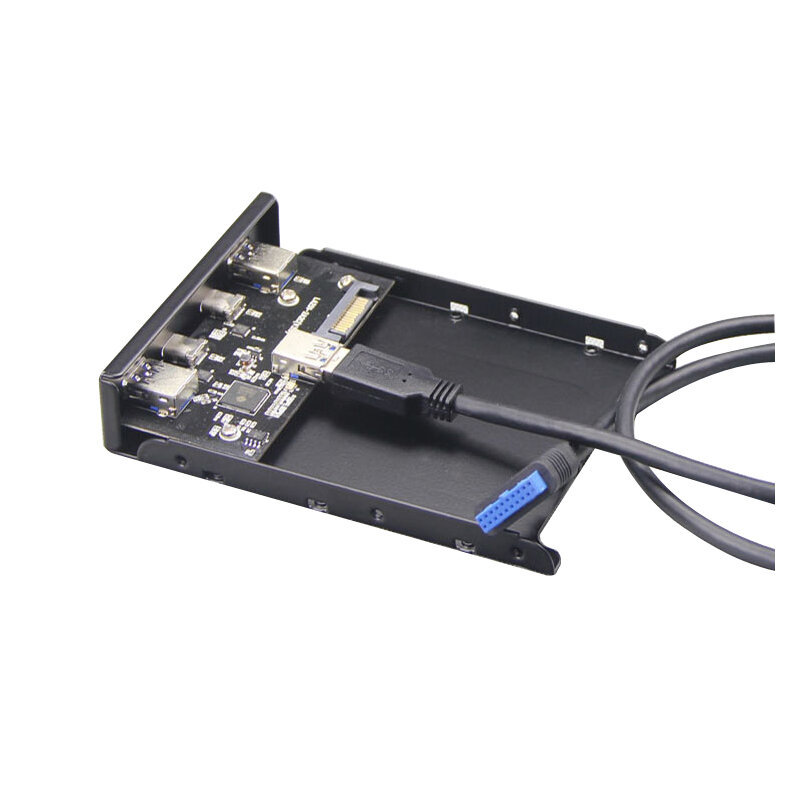 Фронтальная панель 3.5" Gembird FP3.5-USB3-2A2C, черный (FP3.5-USB3-2A2C)