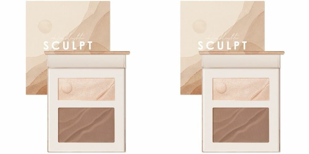 Focallure Палетка контурирующая Moulding Highlight Contouring Palette тон 02, 8 г, 2 уп.