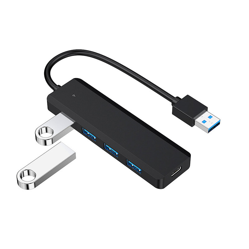 Концентратор USB 3.0 Gembird 4 порта, кабель 19см, с доп питанием (Type-C) - фото №5