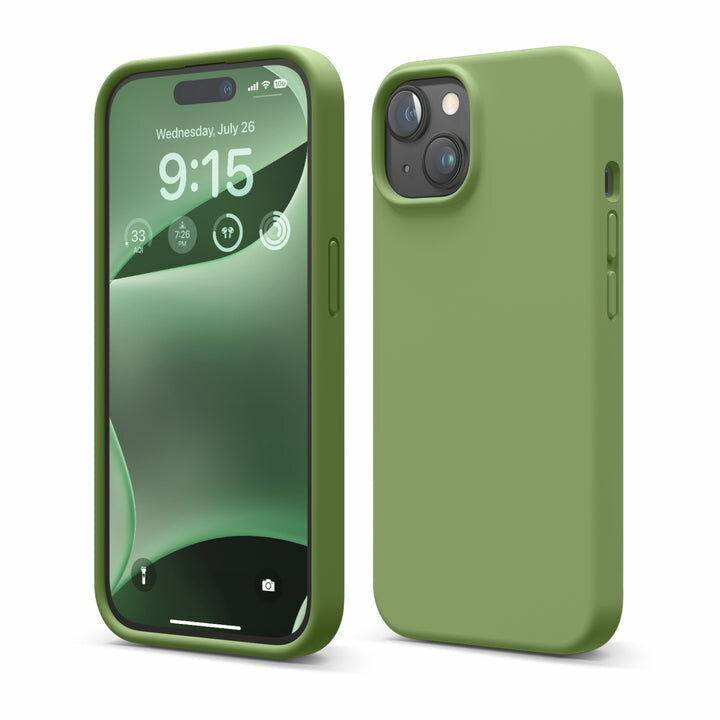 Elago для iPhone 15 чехол Soft silicone (Liquid) Cedar Green