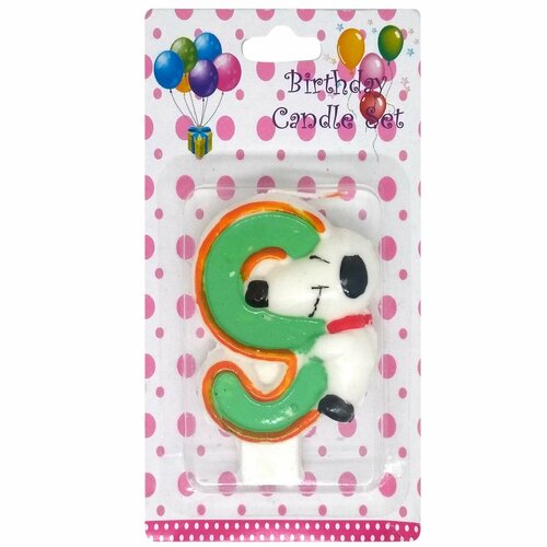 Свеча для торта цифра 9 7см веселый щенок 293₽