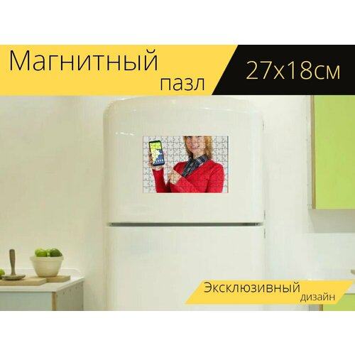 Магнитный пазл Электроника, товар, женщина на холодильник 27 x 18 см. магнитный пазл электроника ремонт техническая помощь на холодильник 27 x 18 см