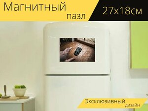 Магнитный пазл "Фотографии изделий, реклама, линза" на холодильник 27 x 18 см.