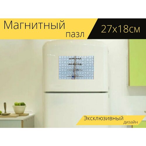 Магнитный пазл Парусная лодка, регата, лодка на холодильник 27 x 18 см.