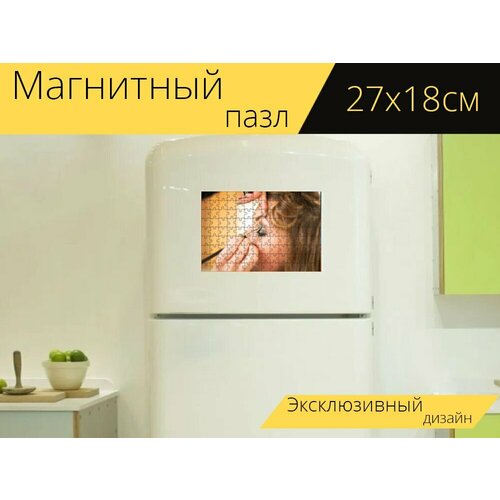 Магнитный пазл Косметика, макияж, мириться на холодильник 27 x 18 см. магнитный пазл макияж мириться модель на холодильник 27 x 18 см