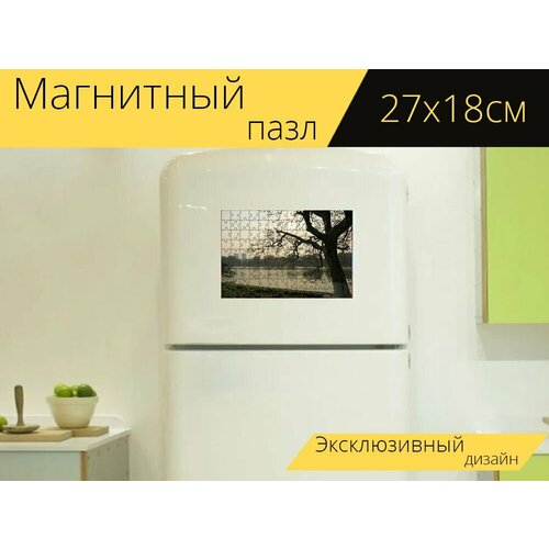 Магнитный пазл Пейзаж, озеро хоан кием, озеро на холодильник 27 x 18 см. магнитный пазл солнце озеро пейзаж на холодильник 27 x 18 см