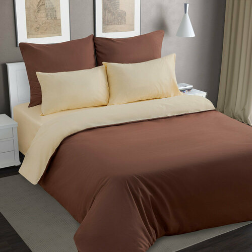 Постельное белье NUANCE Brownie 15-сп Перкаль однотонный 70х70 2925₽