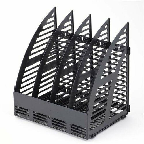 Лоток для бумаг вертикальный Эсир, 320мм, 4 отделения, черный