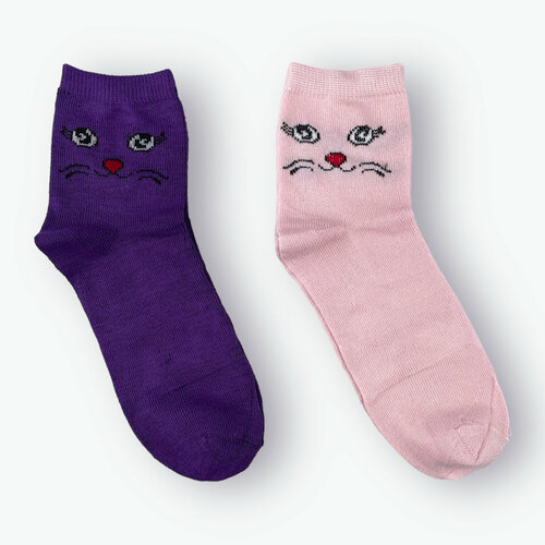фото Носки лариса, 2 пары, размер 36-42, розовый, фиолетовый