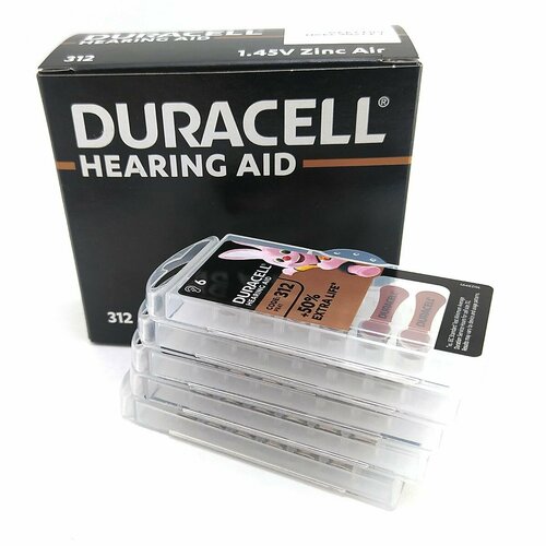Батарейки (30шт) для слуховых аппаратов DURACELL ZA312 (PR41) 1.45В