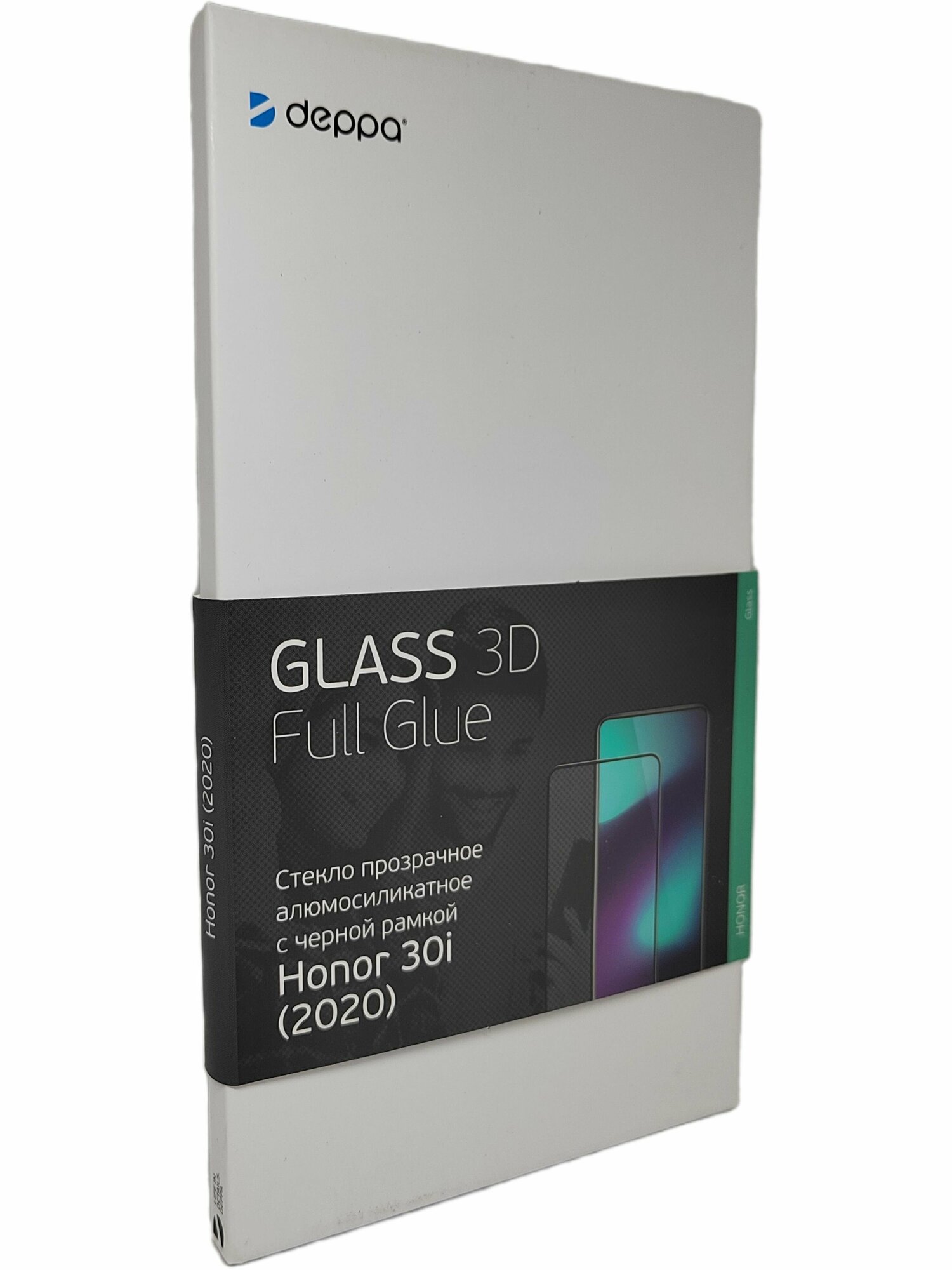 Защитное стекло Deppa для Honor 30i 3D Full Glue (черная рамка) - фото №4