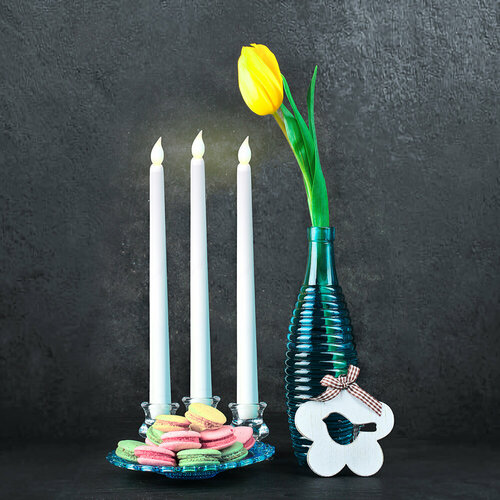 VEGAS Свечи столовые светодиодные пластик 227 см в блистере по 2 шт 629₽