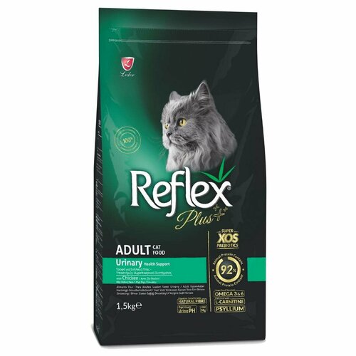 Cухой корм для кошек Reflex Plus Adult Cat Food Urinary для здоровья мочевыводящих путей с курицей 1,5 кг витамины антиоксиданты минералы селен цинк селен цинк витаминный комплекс vit