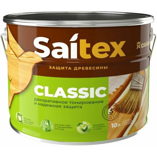 Антисептик на основе растворителя Saitex Classic бесцветный 10л антисептик veres классик 1 бесцветный 10л