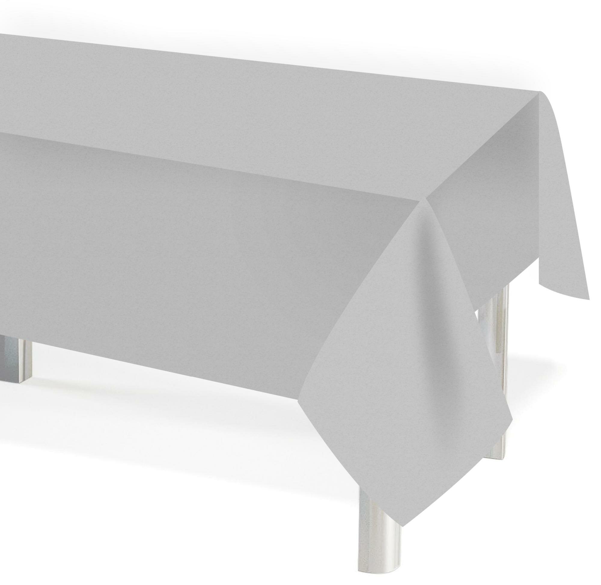 фото Скатерть одноразовая, Мастхэв, Серебро, 137*274 см