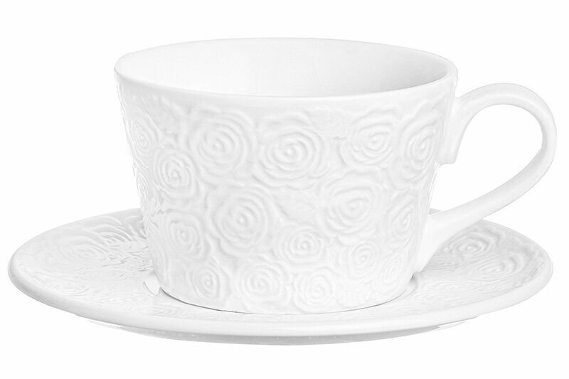 Чайная пара/ чашка с блюдцем / кружка для чая, кофе 4 предмета 360 мл Elan Gallery Розы