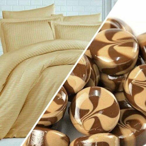 Наволочки 50х70 набор 2 шт из страйп сатина Шампань 100 хлопок 1123₽