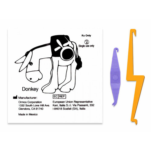 Ormco Donkey резиновая тяга для брекетов Осел 1/2" (12,7 мм) 3,5 Oz с крючками для фиксации