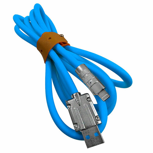 Кабель Lightning для быстрой зарядки телефона Quick Charge, 1 метр / синий провод для айфона кабель зарядки телефона и беспроводных наушников айпад 1 метра 6а
