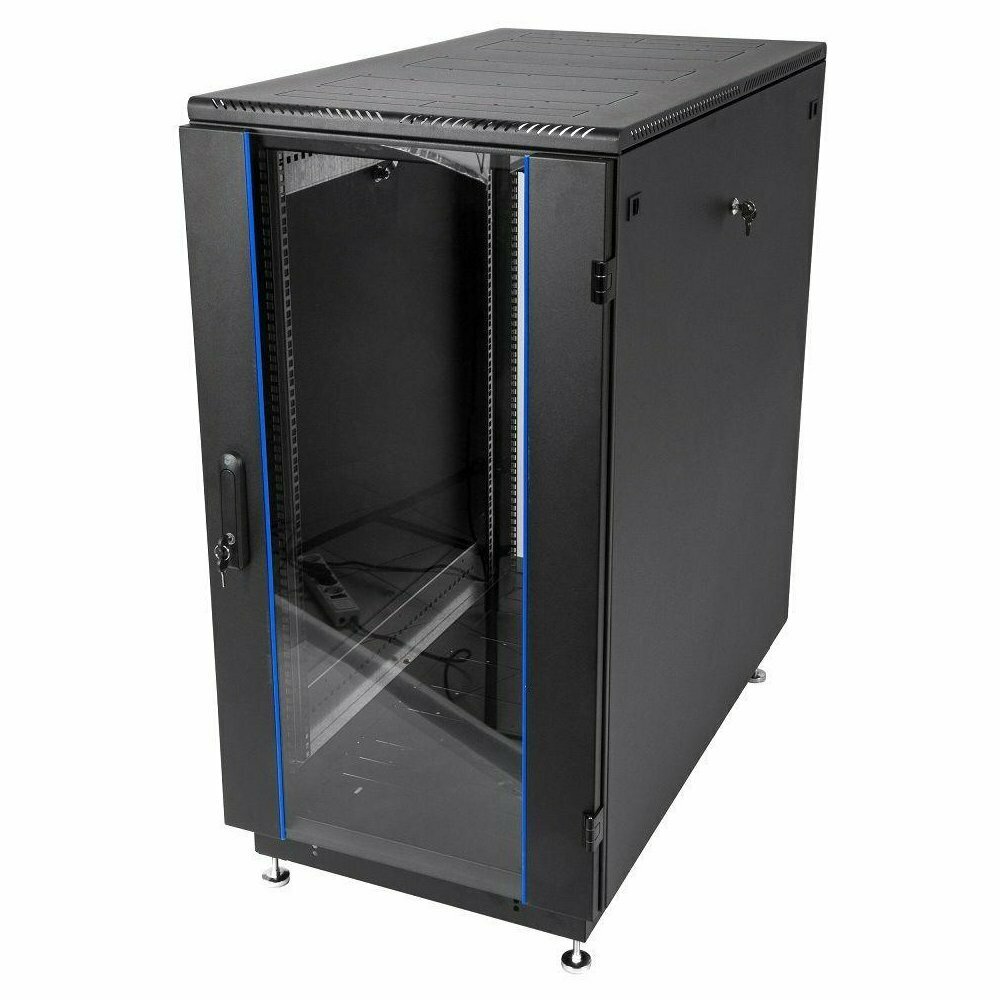 Шкаф серверный ЦМО ШТК-М-27.6.6-1ААА-9005 27U 600 мм дверь стекло черный