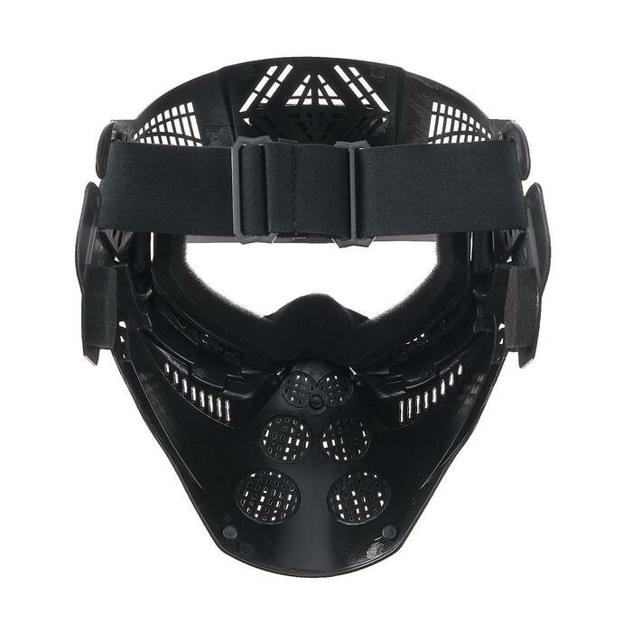Очки-маска для езды на мототехнике разборные визор прозрачный козырек черный 5350972