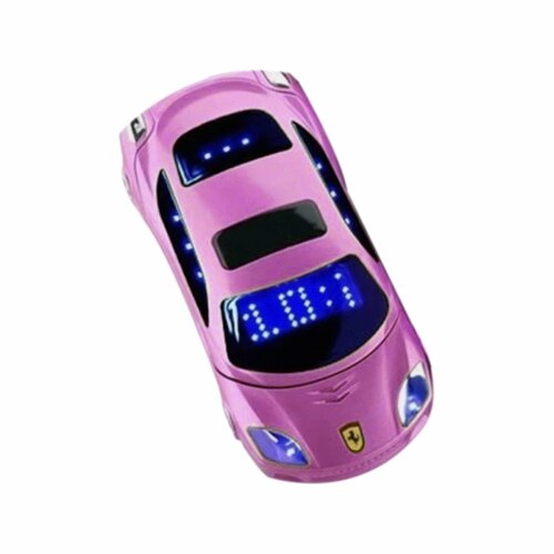 Телефон Феррари машинка с двумя сим-картами, камерой, фонариком розовый