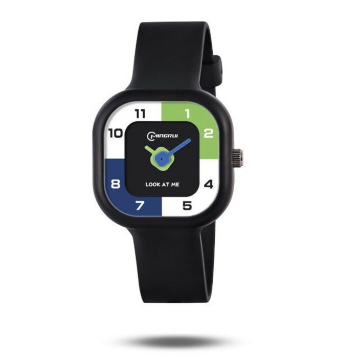 фото Часы наручные детские, d-3.7 см, ремешок силикон, 3 АТМ, черные 10068446