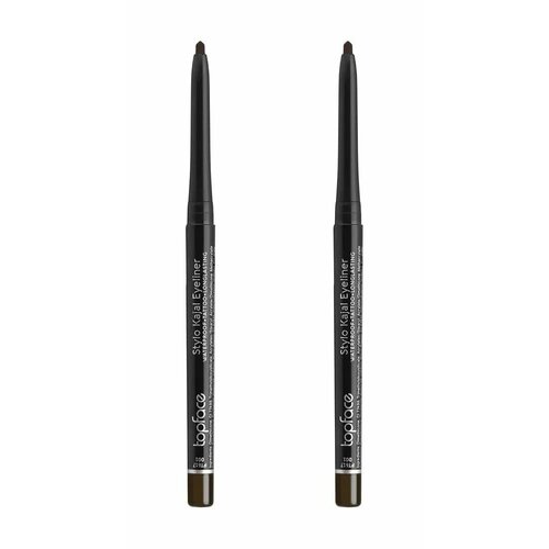 Topface Лайнер для глаз Stylo Kajal Eyeliner, Brown, тон003, 2 шт. карандаш для глаз topface waterproof eyeliner pen 1 1 гр