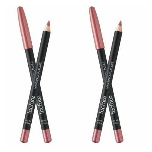 Topface Карандаш для губ водостойкий Waterproof Lipliner №107, 1,14 г, 2 шт.