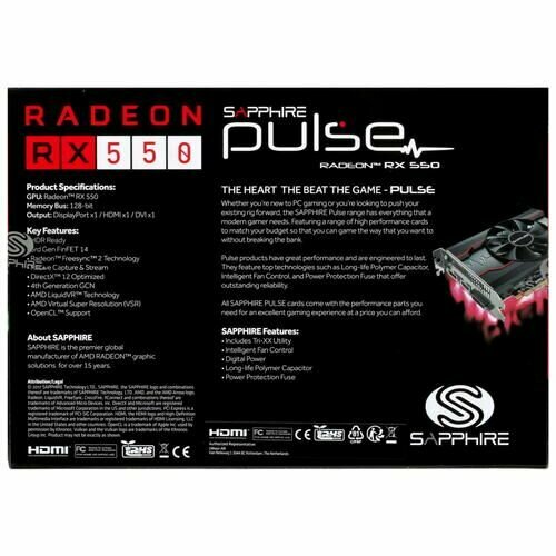 Видеокарта Sapphire PULSE Radeon RX 550 4GB (11268-01-20G)