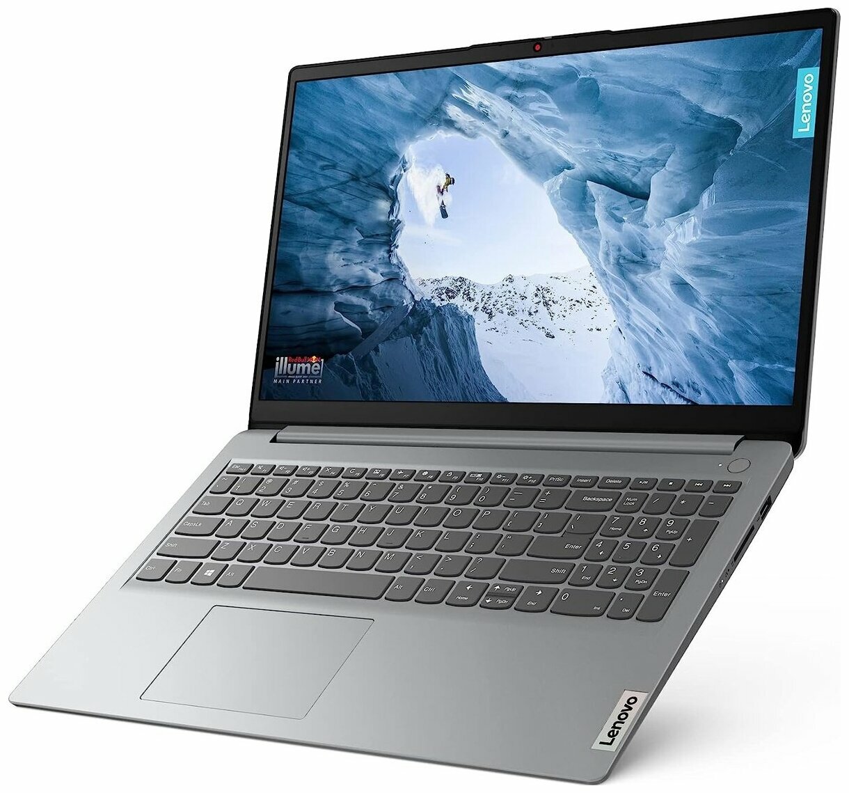 Ноутбук 156" IPS FHD LENOVO IdeaPad 1 grey (Cel N4020/8Gb/256Gb SSD/VGA int/noOS) (82V700CURK)