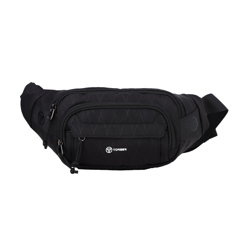 фото Сумка на пояс TORBER, серый, полиэстер, 27х9х14 см T9424-3G