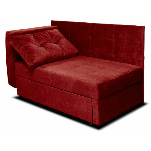 Кушетка Корфу велюр красная левая