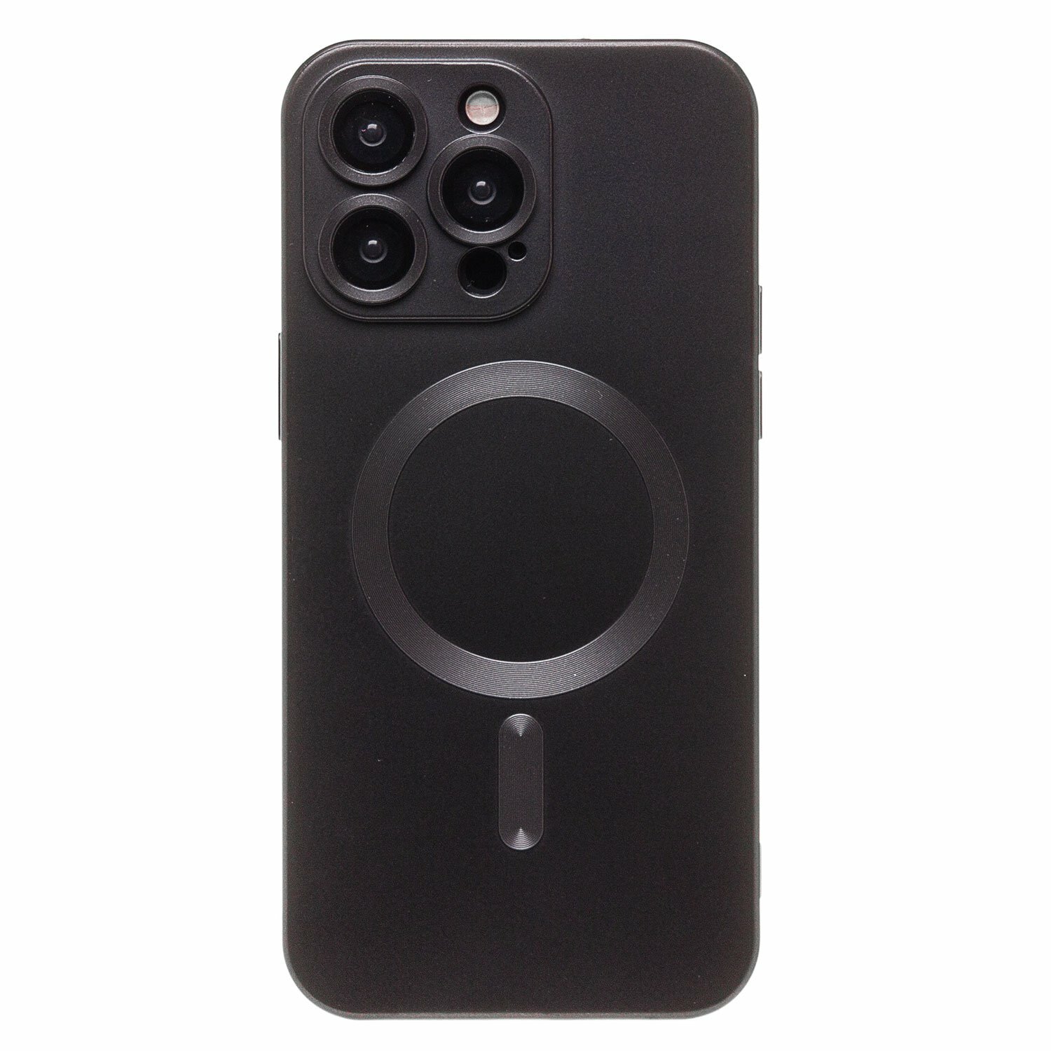 Чехол с магнитом MagSafe на Apple iPhone 15 Pro Max /МагСейф для аксессуаров, зарядки, матовое покрытие/ черный